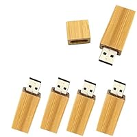 5 Pack Rectangle Bamboo Wood 2.0/3.0 USB Flash Drive USB Disk Memory Stick with Wooden (3,0/32GB)