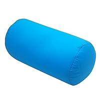 Round Cervical Pillow Microbead Bolster Pillow Cylindrical Sleeping Lumbar Pillow Sky Blue
