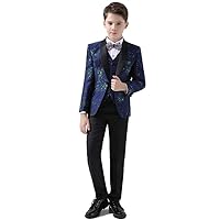 Boy Suits Tuxedo Slim Fit Shawl Lapel 5 Pieces (Jacket+Pants+Shirt+Vest+Bowtie) Party Performance Show