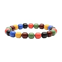 POWER IONICS 8mm Mix Tourmaline Beads Balance Health Anion Bracelet for Women, 20 cm High Elastic Size Wristband, Jewellery Gift Box (PG005)