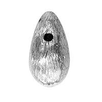 Silver Overlay Pears Shape Brushed Bead BSF-195-12X7MM