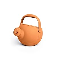 Bigjigs Toys Apricot Orange 100% Silicone Childrens Watering Can - Temperature & Stain-Resistant Watering Can Kids, Easy Grip Handle, Sustainable Silicone Toys, Ideal Outdoor Toys & Beach Toys
