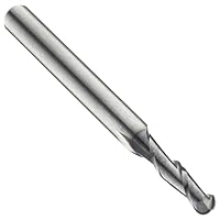 Niagara Cutter,CB230-0.031-F3-B.0-Z2 N86226 Carbide Ball Nose End Mill, Inch, TiAlN Finish, Roughing and Finishing Cut, 30 Degree Helix, 2 Flutes, 0.031