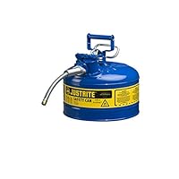 Justrite AccuFlow 7325130 Type II Galvanized Steel Transport and Dispensing Flammable Safety Can with 1