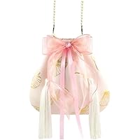 Handbag Shoulder Bag, Crossbody Bag, Pink Hanbok Crossbody Bag Chinese Style Shoulder Bag China Ribbon Handbag Purse