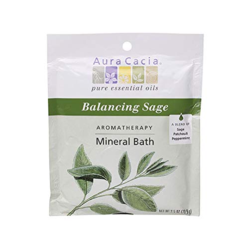 Aura Cacia Balancing Sage Aromatherapy Mineral Bath | 2.5 oz. Packet