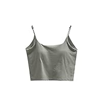 Backless Bra Camisole for Women Crop Tank Top Vest Square Neck Sleeveless Casual Vest