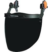 Klein Tools 60473 Shield for Safety Helmet and Cap-Style Hard Hat, Impact Rated, Anti-Fog, Full Face, Low-Profile Design for Grinding, One Size, Gray Tint