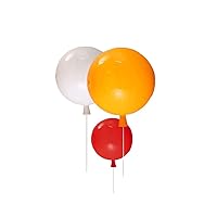 Wall Lamp Colorful Balloon Wall Lamp Creative Children's Room Aisle Modern Bedroom Bedside LED Wall Light for House,Villa,Bar,Restaurants (Color : Yellow, Size : S)