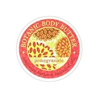 Greenwich Bay Trading Company Botanic Body Butter with Shea Butter and Cocoa Butter 8oz Tub (Pomegranate)