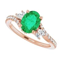 2.5 CT Swirl Oval Emerald Engagement Ring 14k Gold, Intertwined Green Emerald Ring, Twist Genuine Emerald Diamond Ring, May Birthstone Ring, Vintage Filigree Antique Ring, Perfact for Gift