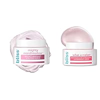 Bliss De-stress & Hydrating Mask Duo: Mighty Marshmallow Bright & Radiant Whipped mask and What a Melon Overnight Face Mask- All Skin Types- Vegan & Cruelty Free