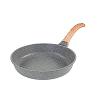 Maifan Stone Frying Pan for Home Use Wood Handle Aluminum Pan Omelette Pan Uncoated Nonstick Steak Frying Pan