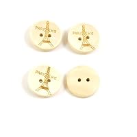 Price per 5 Pieces Sewing Sew On Buttons AD1 Tower Round for clothes in bulk wood Fasteners Knopfe