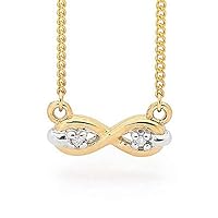 0.01 CT Round Cut Created Diamond Infinity Pendant Necklace 14K Yellow Gold Over