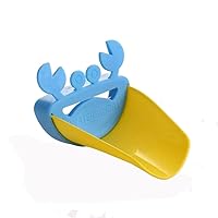 Faucet Extender Child Sink Faucet Extender Bathroom Crab Shape Faucet Wash Hands Helper Water Filter Chute Extended for Kids Blue and Yellow Useful