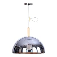 Cottage Brushed Nickel Pendant Light with Round Dome Shade Dining Table Light Fixture Ceiling Chandelier with Long Cord Hanging Lights for Kitchen Island Lighting Chrome/Gold