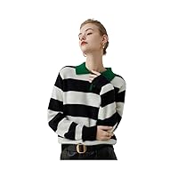 Women's Polo-Neck Sweater 100% Pure Cashmere Classic Long Sleeve Pullover
