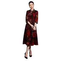 Mulberry Silk Red Dress Print Embroidery Improved Hanfu 2665