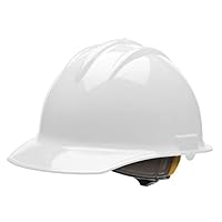 Bullard White Class E or G Type I Classic C30 3000 Series HDPE Cap Style Hard Hat With 6-Point Ratchet Suspension, Accessory Slots, Chin Strap Attachment And Absorbent Cotton Brow Pad
