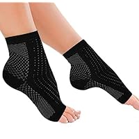 Upgraded Compression Foot Sleeves Plantar Fasciitis Socks - 3 Pairs Ankle Support Socks for Plantar Fasciitis Pain Relief, Heel Pain, and Treatment, Black ( Size Medium )