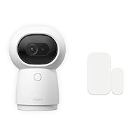 Aqara 2K Security Indoor Camera Hub G3 Plus Door and Window Sensor, AI Facial and Gesture Recognition, Infrared Remote Control, 360° Viewing Angle via Pan and Tilt