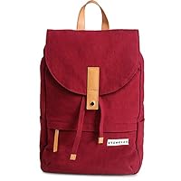 Hagen Backpack - 20 L Organic Cotton Italian Leather 16” Inch Laptop Bag For Men and Women (Biking Red)