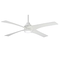 MINKA-AIRE F543L-WHF Swept 56 Inch Ceiling Fan with Integrated 20W LED Dimmable Light in Flat White Finish
