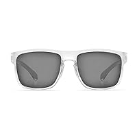 Hobie Bodhi Polarized Rectangular Sunglasses, Shiny Crystal Clear, OSFA