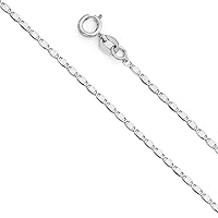14ct White Gold 1.3mm Chain Necklace Jewelry for Women - Length Options: 41 46 51 56
