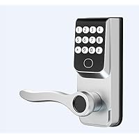 SEIFGARD Smart Door Lock, 5 in 1 Keyless Entry Door Lock with Keyboards, Digital Locks for Front Door, Fingerprint, Biometric, Wireless, Electric, Fit for Home, Office (Silver)