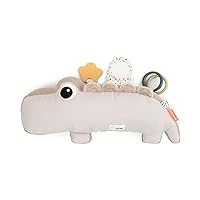 Done by Deer Croco Sand Tummy Time Activity Toy - Sensory Stimulation, Teether, Rings, Tactile Textures, Mirror, Crinkle Sounds, Jittering Crocodile Tummy