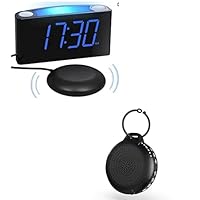 Extra Loud Vibrating Alarm Clock with Bed Shaker,Digital Bedroom Clock for Heavy Sleepers,Deaf Hearing Impaired Senior, 7 Night Light, Large LED Display,Dimmer, 2 USB Charger,12/24H,6.46׳.39ױ.93 in