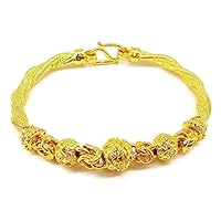 Lai Thai Gold Plated Bangle 24k Baht Yellow Gold Filled Bracelet Women Girl Jewelry