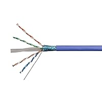 Monoprice Cat6A Ethernet Bulk Cable - Solid, 550Mhz, F/UTP, CMR, Riser Rated, Pure Bare Copper Wire, 10G, 23AWG, No Logo (UL) (TAA) 500 Feet, Purple