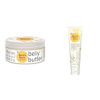 Burt's Bees Mama Bee Belly Butter, Leg & Foot Cream - Pregnancy Stretch Mark Prevention Cream, 6.5 Oz Tub & 3.38 Oz Foot Cream