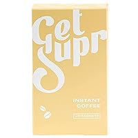 Get Supr Instant Coffee Packets Made with 100% Organic Arabica Coffee Beans, Vegan, Gluten Free, Dairy Free On The Go Coffee Singles, Makes Hot or Iced Coffee, Medium Roast, 10 Single Serve Stick Packs