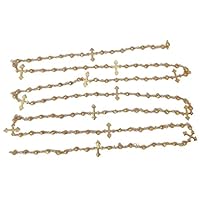 5 Feet Long gem Gold Pyrite 3mm Round Shape Faceted Cut Beads Wire Wrapped Gold Plated Rosary Chain for Jewelry Making/DIY Jewelry Crafts CHIK-ROS-CH-56151