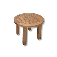 Alcove, Natural, Round, Patio, Outdoor, Teak Side Table