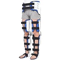 Foot Spport and Ankle Fixator, Hinged Knee Foot Support Brace, Hip Knee Ankle Foot Orthosis for Hip Fracture Femoral Femur for Sciatic Nerve Pain Relief, Left Right Leg