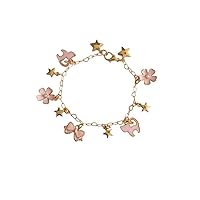 Full Chram Pendant Bracelet Gold Star Cat Pink Adjustable Hand Chain For Women And Girls Durable and Useful