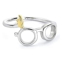 Harry Potter Stainless Steel Lightning Bolt and Glasses Ring - Size Medium, ys/m, Zinc Alloy