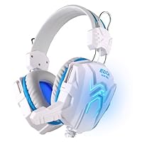 GS310 Stereo Gaming Headphone Computer Game Headset Headband with Microphone Glaring LED Light (Blue)