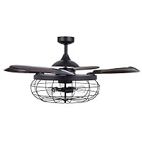 Lucci Air Fanaway Industri Ceiling Fan, 21292101, Energy Efficient Retractable Blade and Unique Design Aesthetic, Oil Rubbed Bronze