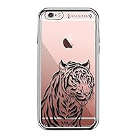 Black Bengal Tiger Big Striped Cat Cool Sharp Texture Printed Design, Ultra Slim Clear Case with Chrome Finished Edges for iPhone 6/6S