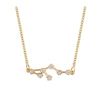 Bling Queen Women's Gold Plated Zodiac Taurus Constellation Pendant Necklace