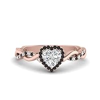 Choose Your Gemstone Intertwined Halo Diamond CZ Ring rose gold plated Heart Shape Halo Engagement Rings Ornaments Surprise for Wife Symbol of Love Clarity Comfortable US Size 4 to 12