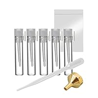 Grand Parfums 1ml Glass Perfume Sample Vials with Reclosable Zipper Bags and Funnel (Set of 100)