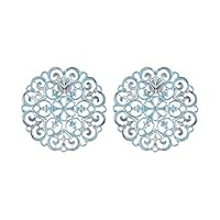 Indian Traditional with Bollywood Style Touch ' Indian Traditional Antique Tribal Jewellery Oxidised Blue and Silver Finish Stud Earrings for Women and Girls By Indian Collectible
