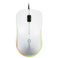 FC112 USB Optical Wired Computer Mouse with Easy Click for Office and Home, 1000DPI, Premium and Portable,Compatible with Windows PC, Laptop, Desktop, Notebook(White)